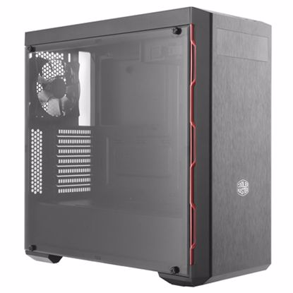 Fotografija izdelka COOLER MASTER MasterBox MB600L midi ATX (MCB-B600L-KA5N-S00) črno/rdeče ohišje