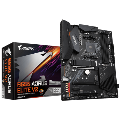 Fotografija izdelka GIGABYTE B550 AORUS ELITE V2, DDR4, SATA3, USB3.2Gen2, DP, AM4 ATX