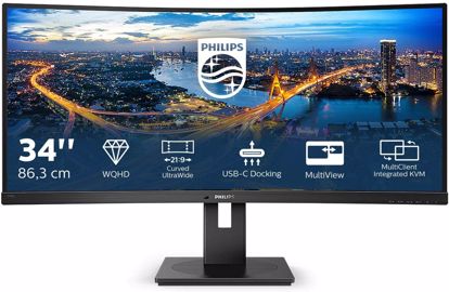 Fotografija izdelka Philips 346B1C 34" UltraWide ukrivljen monitor z USB-C "docking" postajo za prenosnik