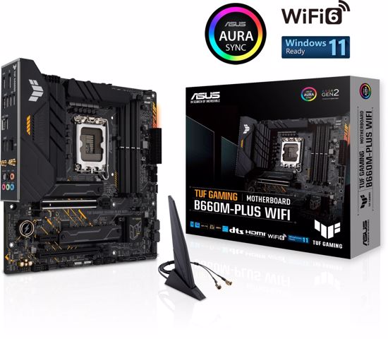 Fotografija izdelka ASUS TUF GAMING B660M-PLUS WIFI, DDR5, SATA3, USB3.2Gen2x2, DP, WiFi, LGA1700 mATX