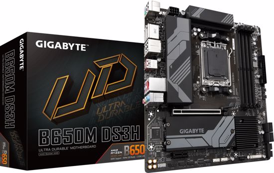 Fotografija izdelka GIGABYTE B650M DS3H, DDR5, SATA3, USB3.2Gen2, DP, 2.5GbE, AM5 mATX
