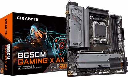 Fotografija izdelka GIGABYTE B650M GAMING X AX, DDR5, SATA3, USB3.2Gen2, DP, 2.5GbE, WiFi 6E, AM5 mATX