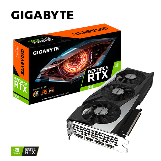 Fotografija izdelka Grafična kartica GIGABYTE GeForce RTX 3060 GAMING OC 12G, 12GB GDDR6, PCI-E 4.0