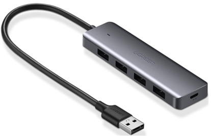 Fotografija izdelka Ugreen USB Hub, USB 3.0, 4-portno srebrn - box
