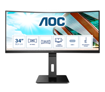 Fotografija izdelka AOC CU34P2C 34'' Ultra Wide ukrivljen monitor