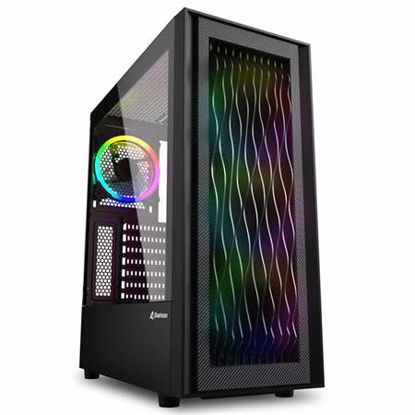 Fotografija izdelka SHARKOON RGB WAVE midiATX okno gaming črno ohišje