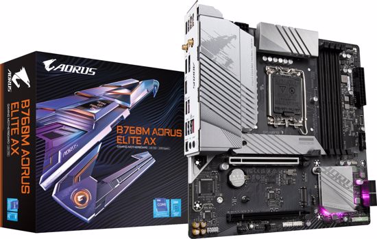 Fotografija izdelka GIGABYTE B760M AORUS Elite AX, DDR4, SATA3, USB3.2Gen2x2, DP, WiFi 6E, LGA1700 mATX