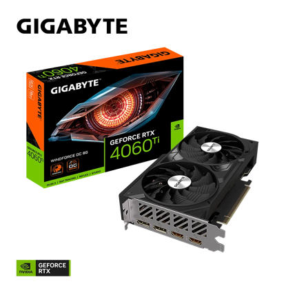 Fotografija izdelka Grafična kartica GIGABYTE GeForce RTX 4060 Ti WINDFORCE OC 8G, 8GB GDDR6, PCI-E 4.0