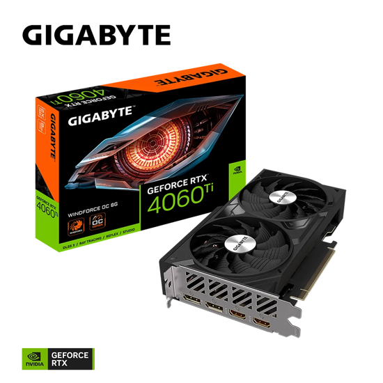 Fotografija izdelka Grafična kartica GIGABYTE GeForce RTX 4060 Ti WINDFORCE OC 8G, 8GB GDDR6, PCI-E 4.0