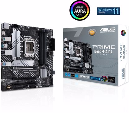 Fotografija izdelka ASUS PRIME B660M-A D4-CSM, DDR4, SATA3, USB3.2Gen1, DP, LGA1700 mATX