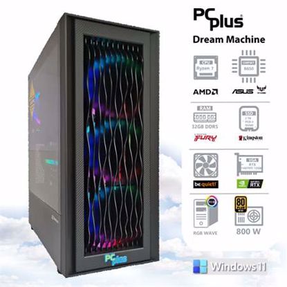Fotografija izdelka PCPLUS Dream Machine Ryzen 7 7700X 32GB 2TB NVMe SSD GeForce RTX 4070Ti 12GB Windows 11 Home gaming namizni računalnik