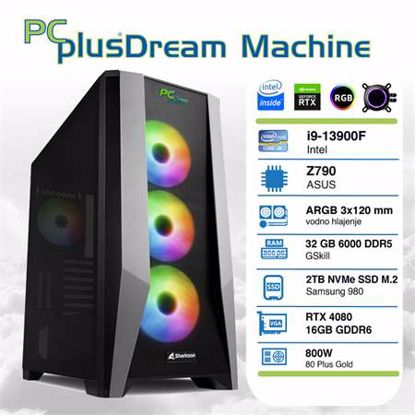 Fotografija izdelka PCPLUS Dream Machine i9-13900F 32GB 2TB NVMe SSD GeForce RTX 4080 16GB gaming DOS