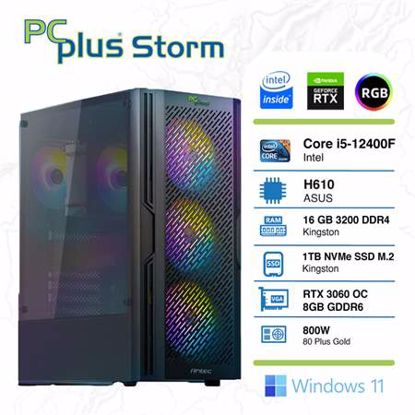 Fotografija izdelka PCPLUS Storm i5-12400F 16GB 1TB NVMe SSD GeForce RTX 3060 OC 8GB RGB Windows 11 Home gaming