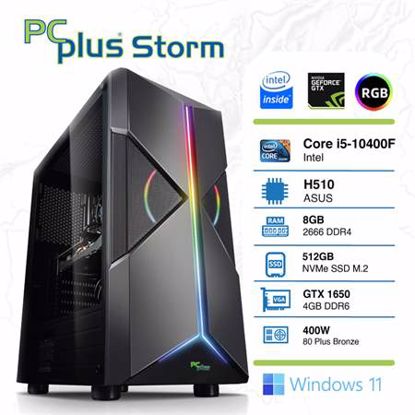 Fotografija izdelka PCPLUS Storm i5-10400F 8GB 512GB NVMe SSD GeForce GTX 1650 4GB GDDR6 Windows 11 RGB gaming