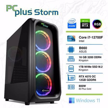 Fotografija izdelka PCPLUS Storm i7-12700F 16GB 1TB NVMe SSD GeForce RTX 4070 OC 12GB RGB Windows 11 Home gaming