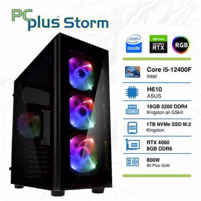 Fotografija izdelka PCPLUS Storm i5-12400F 16GB 1TB NVMe SSD GeForce RTX 4060 DDR6 8GB RGB DOS