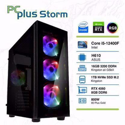 Fotografija izdelka PCPLUS Storm i5-12400F 16GB 1TB NVMe SSD GeForce RTX 4060 DDR6 8GB RGB W11PRO