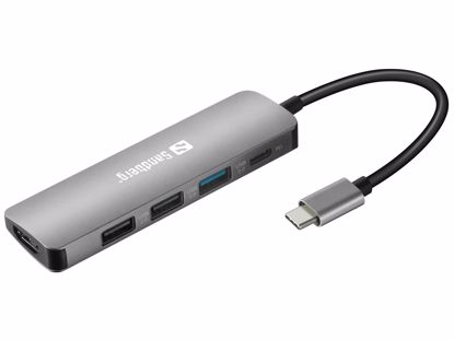 Fotografija izdelka Sandberg USB-C priklopna postaja na HDMI + 3x USB 3.0 in Power Delivery 100W