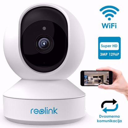 Fotografija izdelka Kamera Reolink E1, brezžična WiFi, 3MP Super HD, nočno snemanje, senzor gibanja, aplikacija, dvosmerna komunikacija, vrtljiva 355°/50°, MicroSD