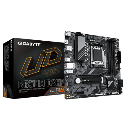 Fotografija izdelka GIGABYTE B650M D3HP, DDR5, SATA3, USB3.2Gen1, DP, 2.5GbE, AM5 mATX