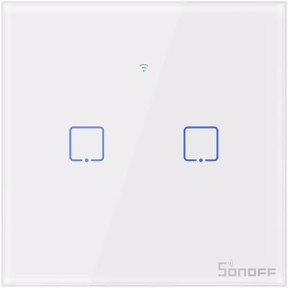 Fotografija izdelka SONOFF pametno stensko stikalo Wi-Fi + RF433 dvojno T1EU2C-TX