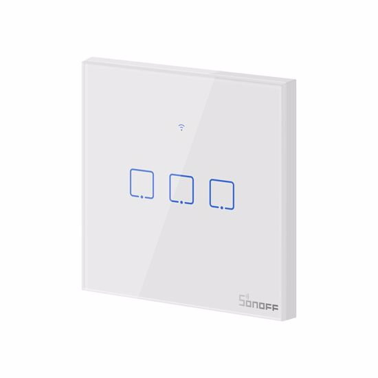 Fotografija izdelka SONOFF pametno stensko stikalo Wi-Fi + RF433 trojno T1EU3C-TX
