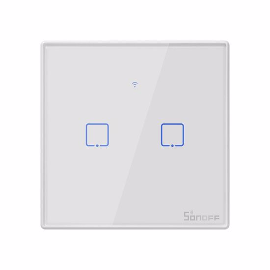Fotografija izdelka SONOFF pametno stensko stikalo Wi-Fi + RF433 dvojno T2EU2C-TX