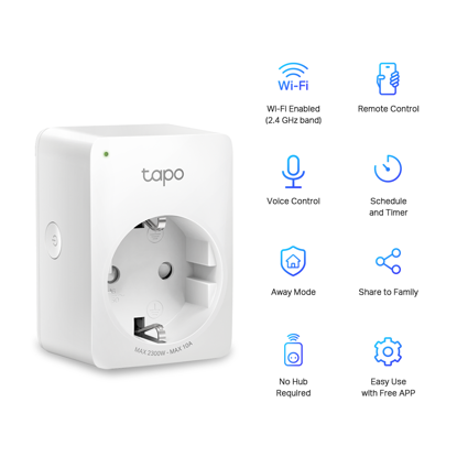 Fotografija izdelka TP-LINK Tapo P100 Mini Smart Wi-Fi vtičnica