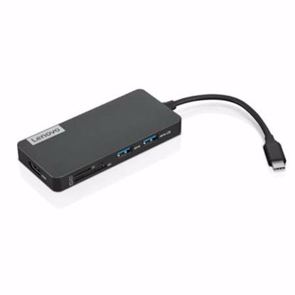 Fotografija izdelka Priklopna postaja USB-C => 1x USB 2.0 tip A 1x USB-C PD 1x HDMI 2x USB 3.0 tip A  1x čitalec kartic SD/microSD 1x čitalec kartic TransFlash Lenovo (4X90V55523)