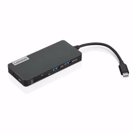 Fotografija izdelka Priklopna postaja USB-C => 1x USB 2.0 tip A 1x USB-C PD 1x HDMI 2x USB 3.0 tip A  1x čitalec kartic SD/microSD 1x čitalec kartic TransFlash Lenovo (4X90V55523)