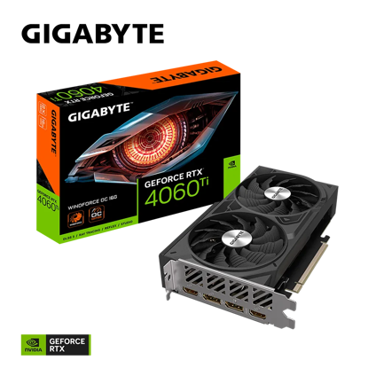 Fotografija izdelka Grafična kartica GIGABYTE GeForce RTX 4060 Ti WINDFORCE OC 16G, 16GB GDDR6, PCI-E 4.0