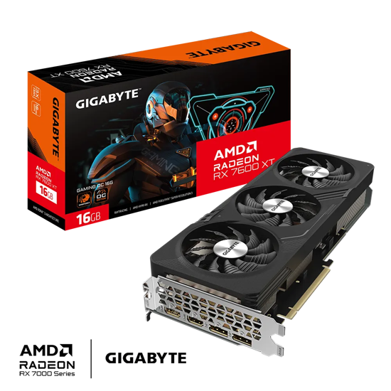 Fotografija izdelka Grafična kartica GIGABYTE Radeon RX 7600 XT GAMING OC 16G, 16GB GDDR6, PCI-E 4.0