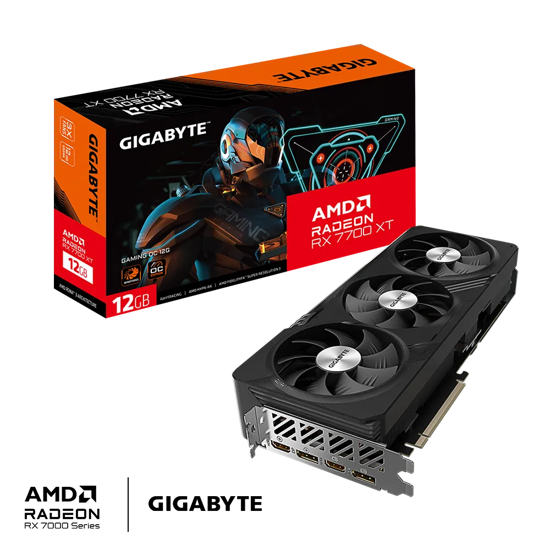 Fotografija izdelka Grafična kartica GIGABYTE Radeon RX 7700 XT GAMING OC 12G, 12GB GDDR6, PCI-E 4.0