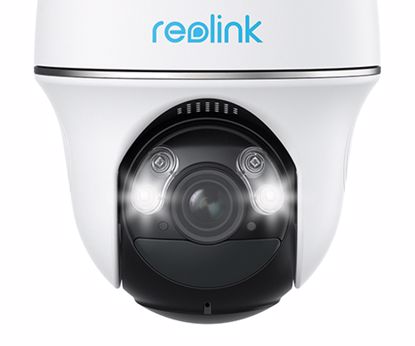 Fotografija izdelka Reolink Argus PT ULTRA IP kamera, 4K Ultra HD, WiFi, baterija, vrtenje in nagibanje, IR nočno snemanje, LED reflektor, aplikacija, vodoodporna, dvosmerna komunikacija, bela