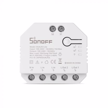 Fotografija izdelka SONOFF pametno stikalo Wi-Fi 2-kanalni, nadzor motorja za rolete DUAL3LITE
