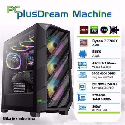 Fotografija izdelka PCPLUS Dream Machine Ryzen 7 7700X 32GB 2TB NVMe SSD GeForce RTX 4080 16GB gaming W11