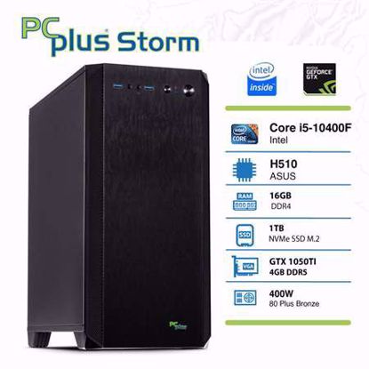 Fotografija izdelka PCPLUS Storm i5-10400F 16GB 1TB NVMe SSD GeForce GTX 1050 Ti 4GB GDDR5 gaming W11PRO