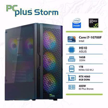 Fotografija izdelka PCPLUS Storm i7-10700F 16GB 1TB NVMe SSD GeForce RTX 4060 DDR6 8GB RGB gaming W11