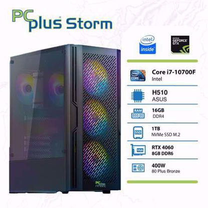Fotografija izdelka PCPLUS Storm i7-10700F 16GB 1TB NVMe SSD GeForce RTX 4060 DDR6 8GB RGB gaming W11PRO