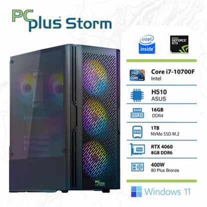 Fotografija izdelka PCPLUS Storm i7-10700F 16GB 1TB NVMe SSD GeForce RTX 4060 DDR6 8GB RGB Windows 11 Home gaming