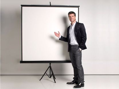 Fotografija izdelka Bi-Office Projekcijsko platno stojalo 150 x 150 cm