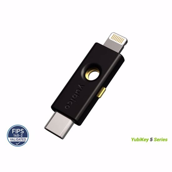 Fotografija izdelka Varnostni ključ Yubico YubiKey 5Ci FIPS, USB-C in Lightning, črn
