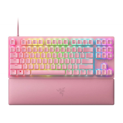 Fotografija izdelka Tipkovnica Razer Huntsman V2 Tenkeyless, linearna optična stikala, roza, US SLO g.