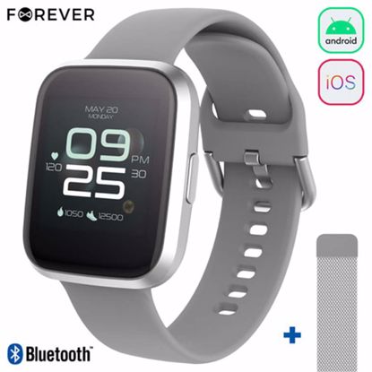Fotografija izdelka FOREVER pametna ura ForeVigo 2 SW-310, Bluetooth 5.0, Android+iOS, IP68, + dodaten pas, srebrna