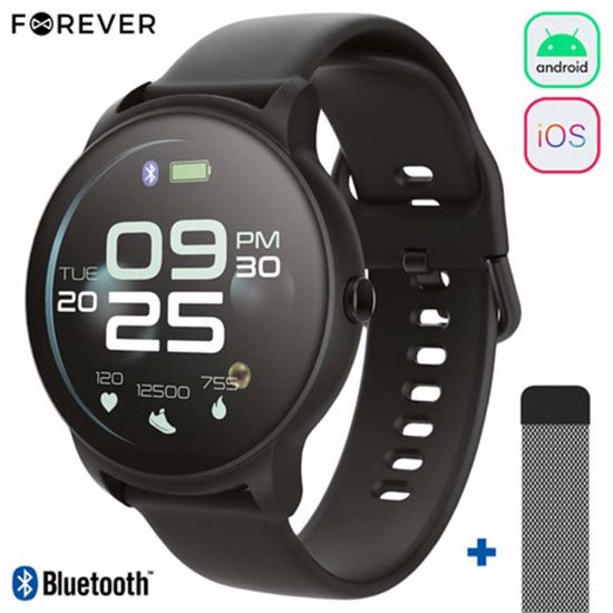 Fotografija izdelka FOREVER pametna ura ForeVive 2 SB-330, Bluetooth 5.0, Android+iOS, IP68, + dodaten pas, črna
