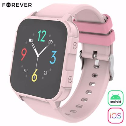 Fotografija izdelka Pametna ura FOREVER iGO2 JW-150, 1.44" zaslon, Bluetooth, Android + iOS, baterija, aplikacija, IP68, merjenje aktivnosti, analiza spanca, športni načini, igre, roza (Pink)