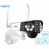 Fotografija izdelka Reolink Duo 2 WiFi Battery IP kamera, dva objektiva, 4K Ultra HD, WiFi, baterija, 180° snemalni kot, IR nočno snemanje, LED reflektorji, aplikacija, IP66 vodoodpornost, dvosmerna komunikacija, bela
