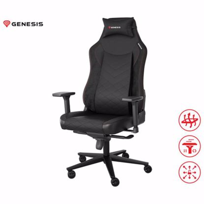 Fotografija izdelka GENESIS NITRO 890 G2 gaming stol, ergonomski, nastavljiva višina / naklon, 3D nasloni za roke, kolesa CareGLide™, črn