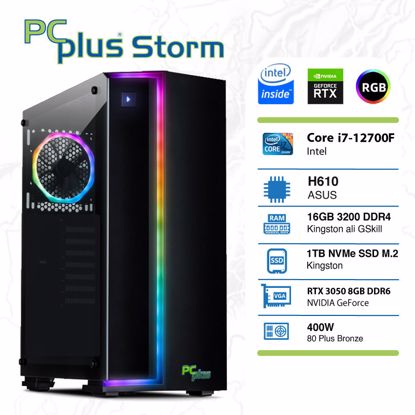 Fotografija izdelka PCPLUS Storm i7-12700F 16GB 1TB NVMe SSD GeForce RTX 3050 8GB RGB gaming namizni računalnik