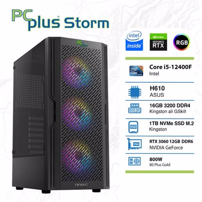 Fotografija izdelka PCPLUS Storm i5-12400F 16GB 1TB NVMe SSD GeForce RTX 3060 OC 12GB RGB gaming